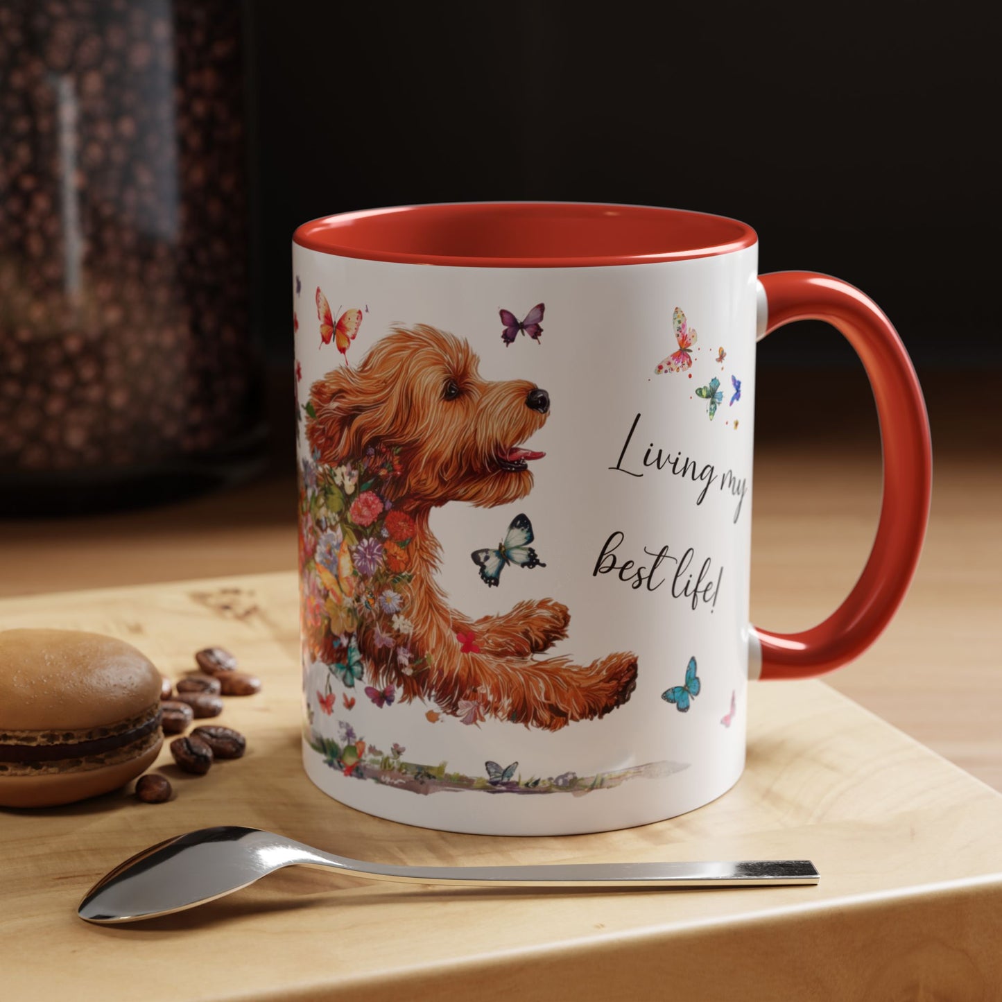 Cockapoo/Cavapoo/Cavoodle #2 Living my best life, Accent Mugs, 11oz