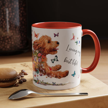 Cockapoo/Cavapoo/Cavoodle #2 Living my best life, Accent Mugs, 11oz