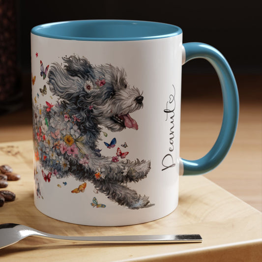 Aussie Doodle #2 Personalized Colorful Accent Mugs, 11oz