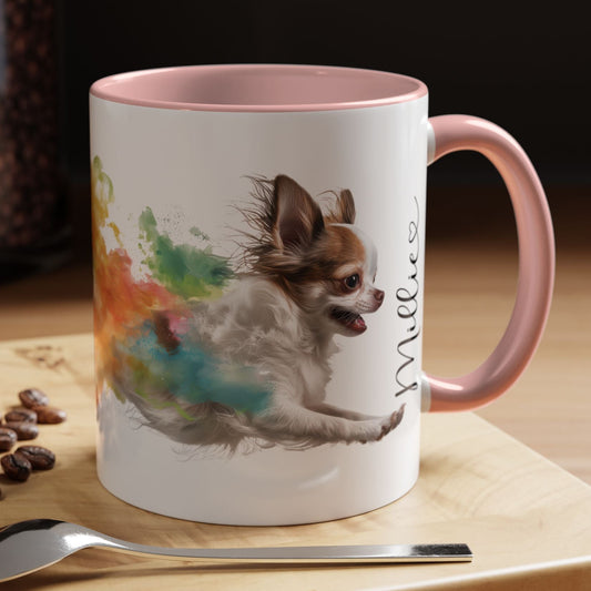 Chihuahua #3 Paint Colourful Personalised Accent Mugs, 11oz