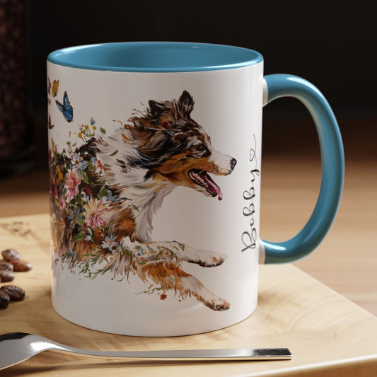 Australian Shepherd (Docked) #1 Personalized Accent Mugs, 11oz