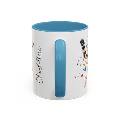 Cheetah "Let your spirit run free" Personalized Accent Mugs, 11oz