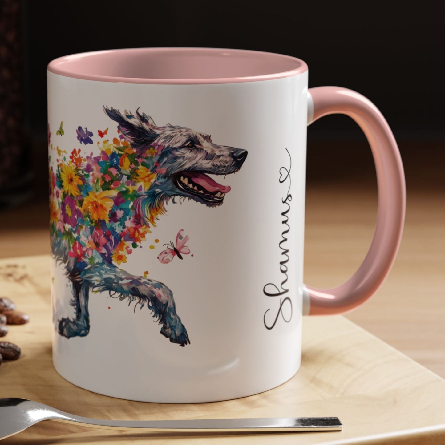 Irish Wolfhound Personalized Accent Mugs, 11oz