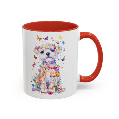 Maltese Personalized Colorful Accent Mugs, 11oz