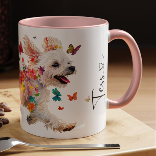 Maltese Personalized Colorful Accent Mugs, 11oz