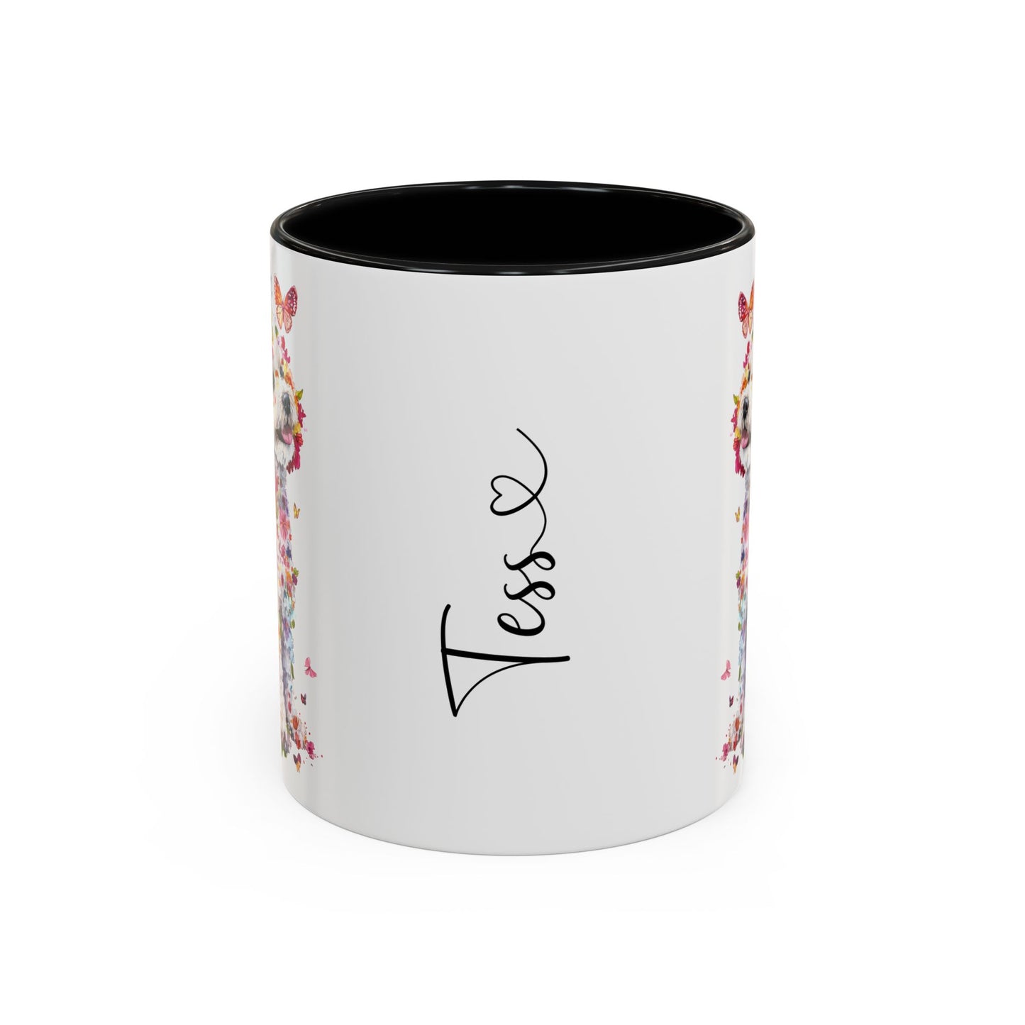 Bichon Frise Personalized Colorful Accent Mugs, 11oz