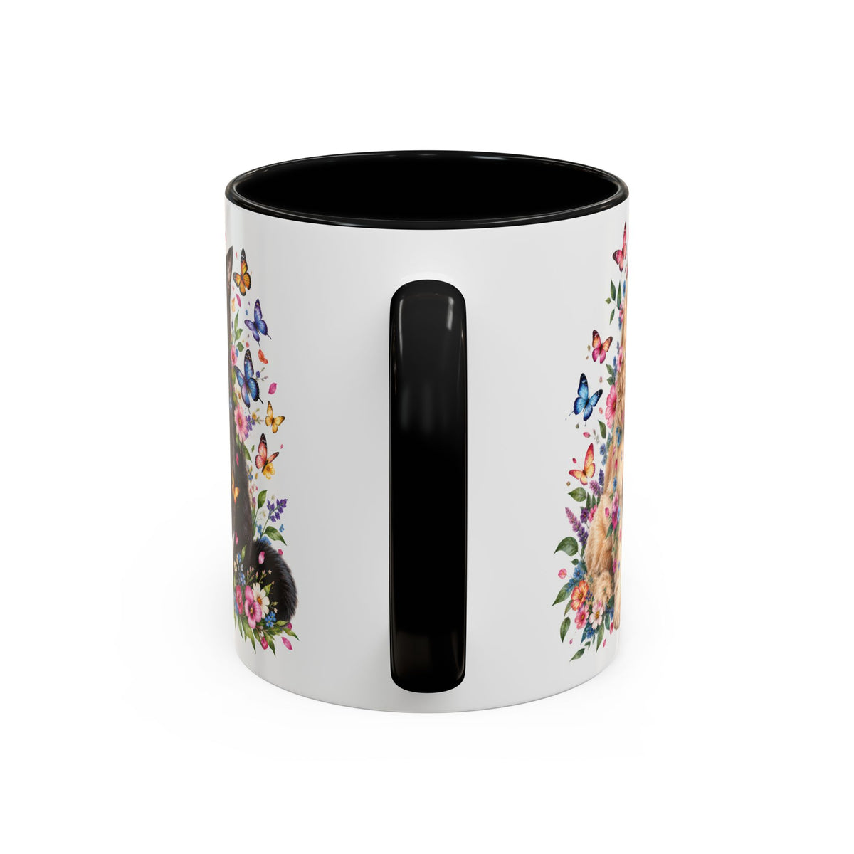 DUO (2 pets) - ANY DESIGN Floral Personalized Accent Mugs, 11oz