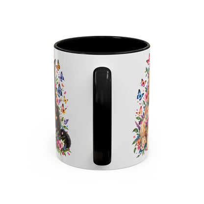 DUO (2 pets) - ANY DESIGN Floral Personalized Accent Mugs, 11oz