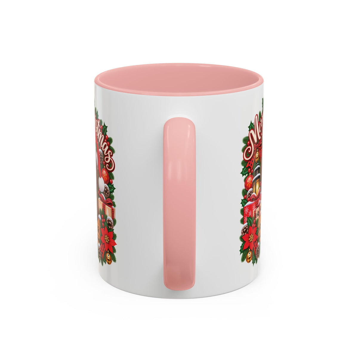 Poodle #2 Merry Christmas, personalised accent colour 11oz mug