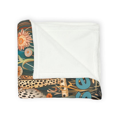 Cheetah & Moon Personalised Soft Polyester Blanket