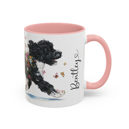 Portuguese Water Dog #2 Personalized Accent Mugs, 11oz