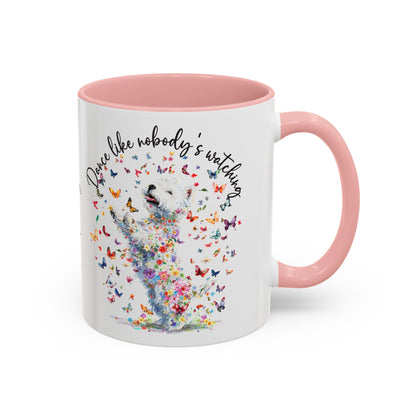 West Highland Terrier "Dance like nobody's watching" personalized colourful Mugs, 11oz