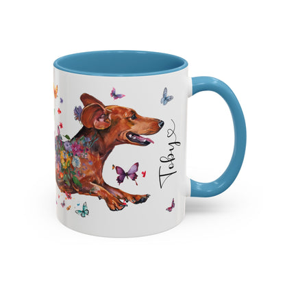 Dachshund #5 Personalized Accent Mugs, 11oz