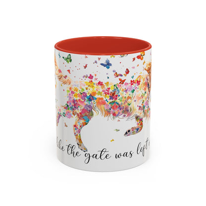 Golden Retriever #1 “Live like the gate was left open" Accent Mugs, 11oz