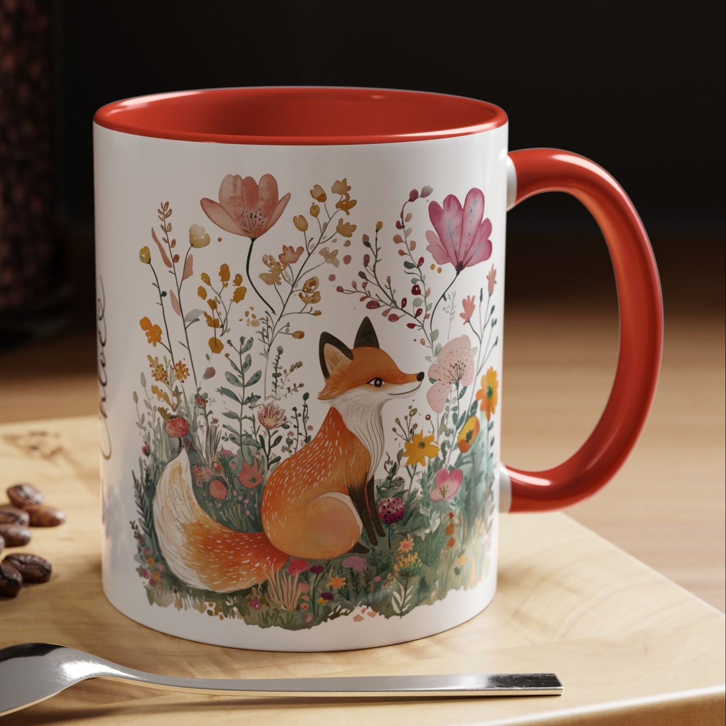 Fox #2 Personalized Accent Mugs, 11oz