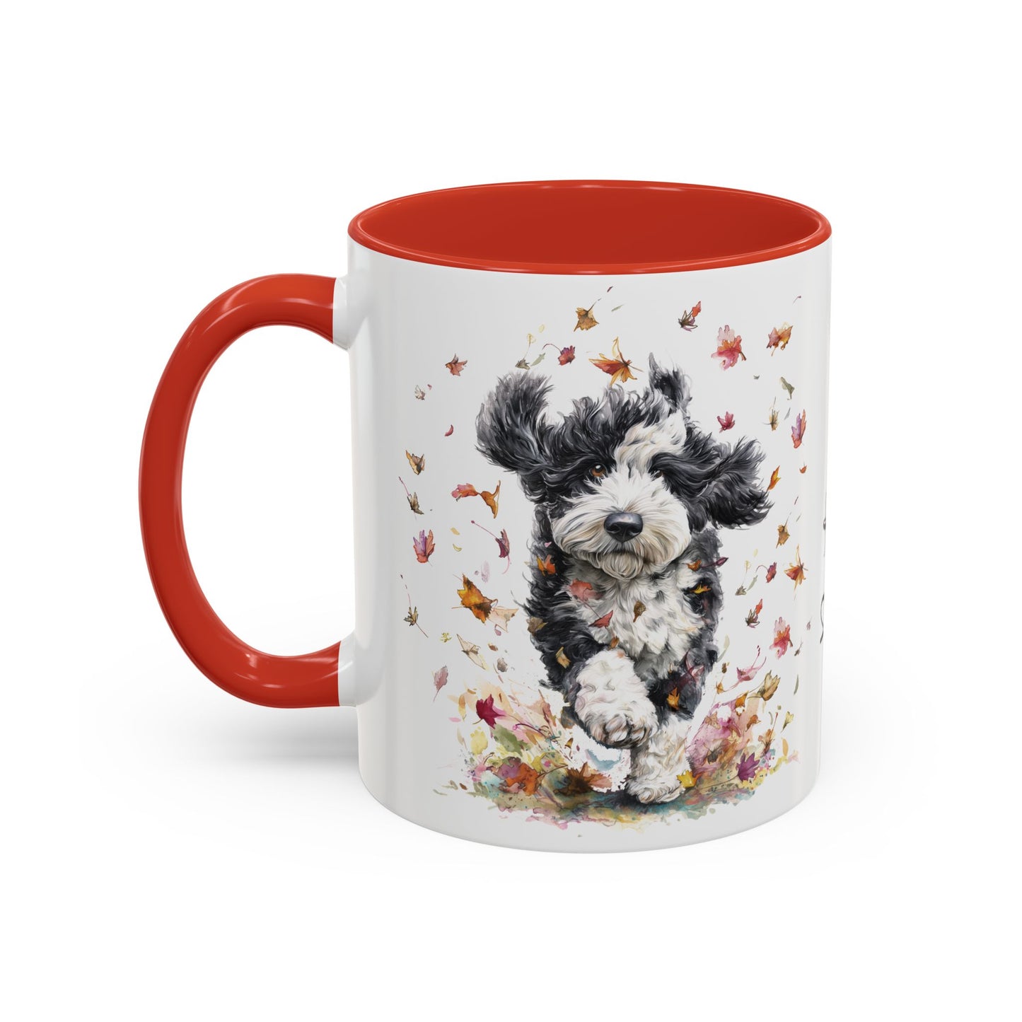 Bernedoodle #2 Autumn/Fall, Personalized Accent Mugs, 11oz