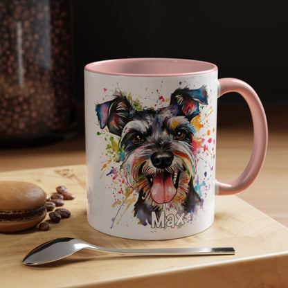 Schnauzer Colourful Personalized Accent Mugs, 11oz