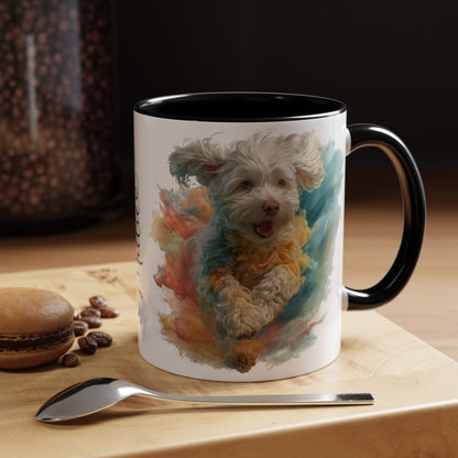 Mini Doodle Paint Colourful Personalised Accent Mugs, 11oz