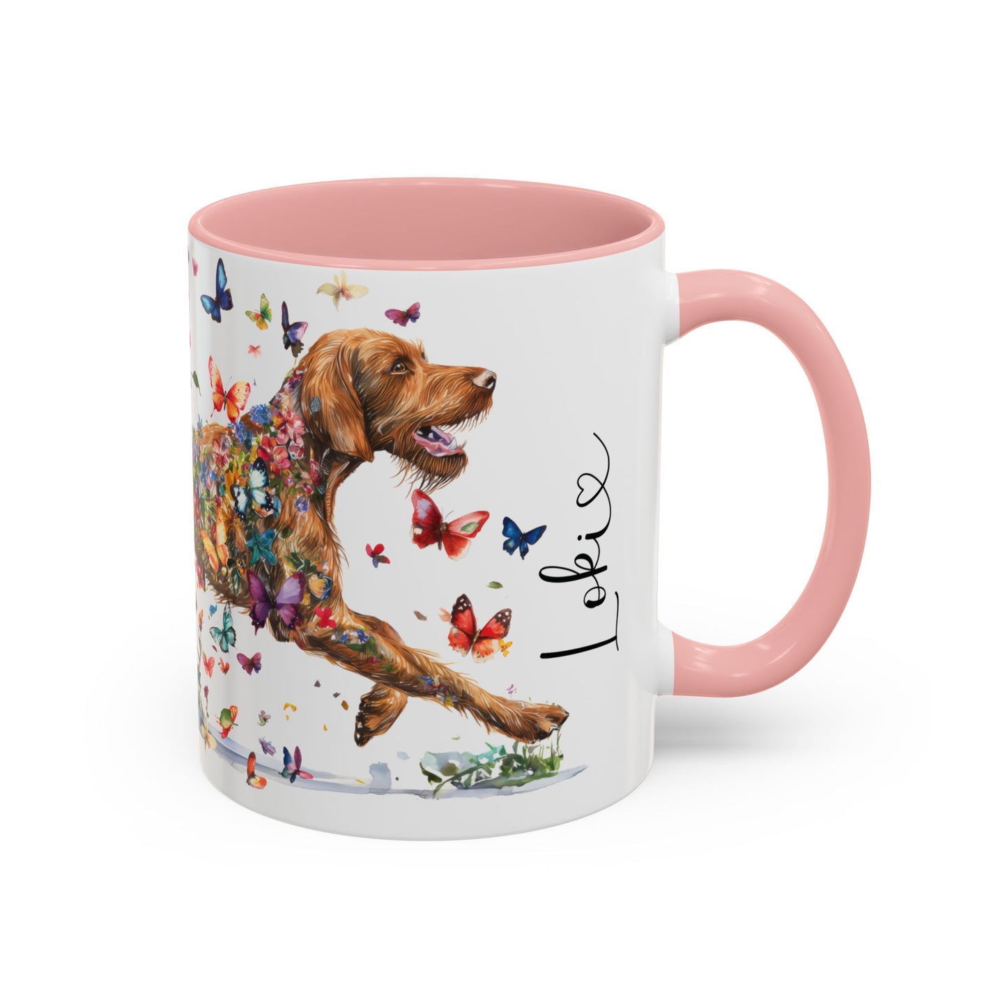Wire Haired Vizsla Personalized Accent Mugs, 11oz