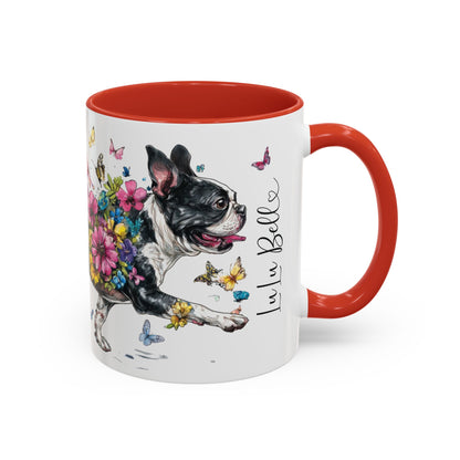 Boston Terrier #2 Personalized Accent Mugs, 11oz