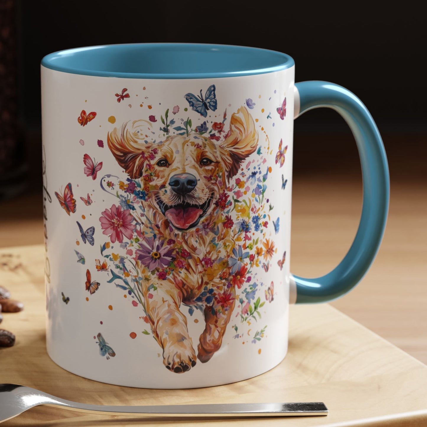 Golden Retriever #3 Personalized Accent Mugs, 11oz