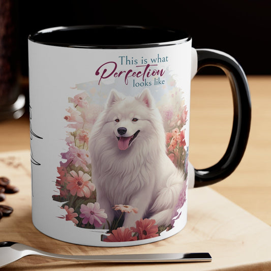 Samoyed Perfection Personalized Colorful Accent Mugs, 11oz