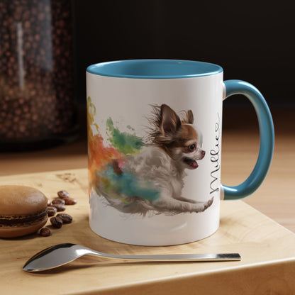 Chihuahua #3 Paint Colourful Personalised Accent Mugs, 11oz
