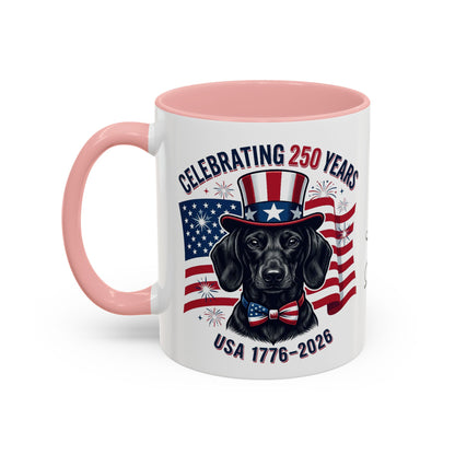 Dachshund #1 - 250th Celebration Personalised  Accent Mugs, 11oz & 15oz