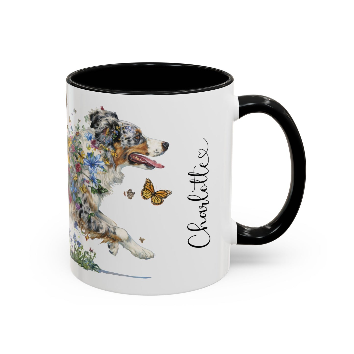 Australian Shepherd Blue Merle Personalized Accent Mugs, 11oz