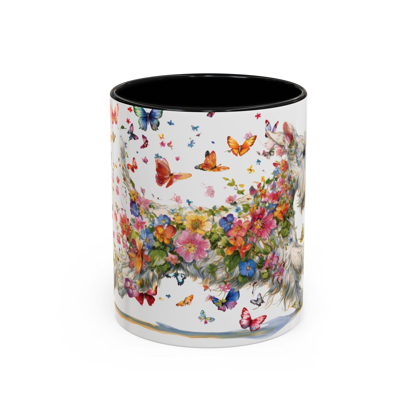 White Schnauzer Personalized Accent Mugs, 11oz