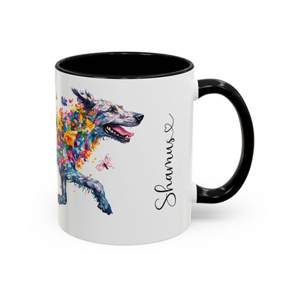 Irish Wolfhound Personalized Accent Mugs, 11oz