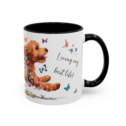 Cockapoo/Cavapoo/Cavoodle #2 Living my best life, Accent Mugs, 11oz