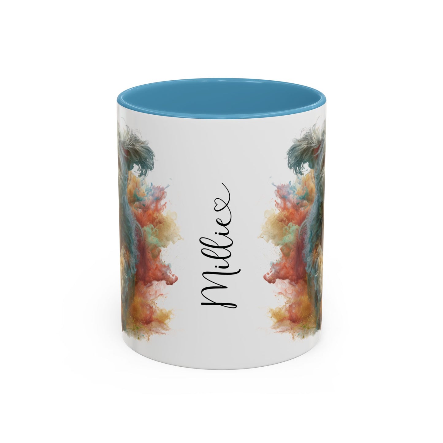 Mini Doodle Paint Colourful Personalised Accent Mugs, 11oz