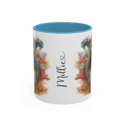 Mini Doodle Paint Colourful Personalised Accent Mugs, 11oz