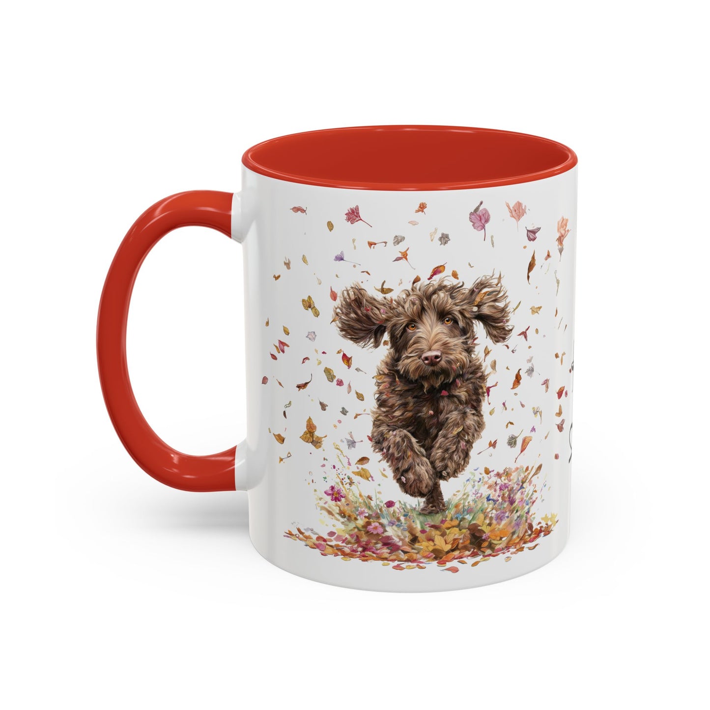 Labradoodle #5 Autumn/Fall, Personalized Accent Mugs, 11oz