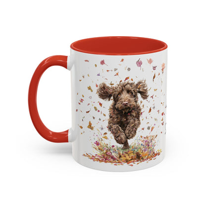 Labradoodle #5 Autumn/Fall, Personalized Accent Mugs, 11oz