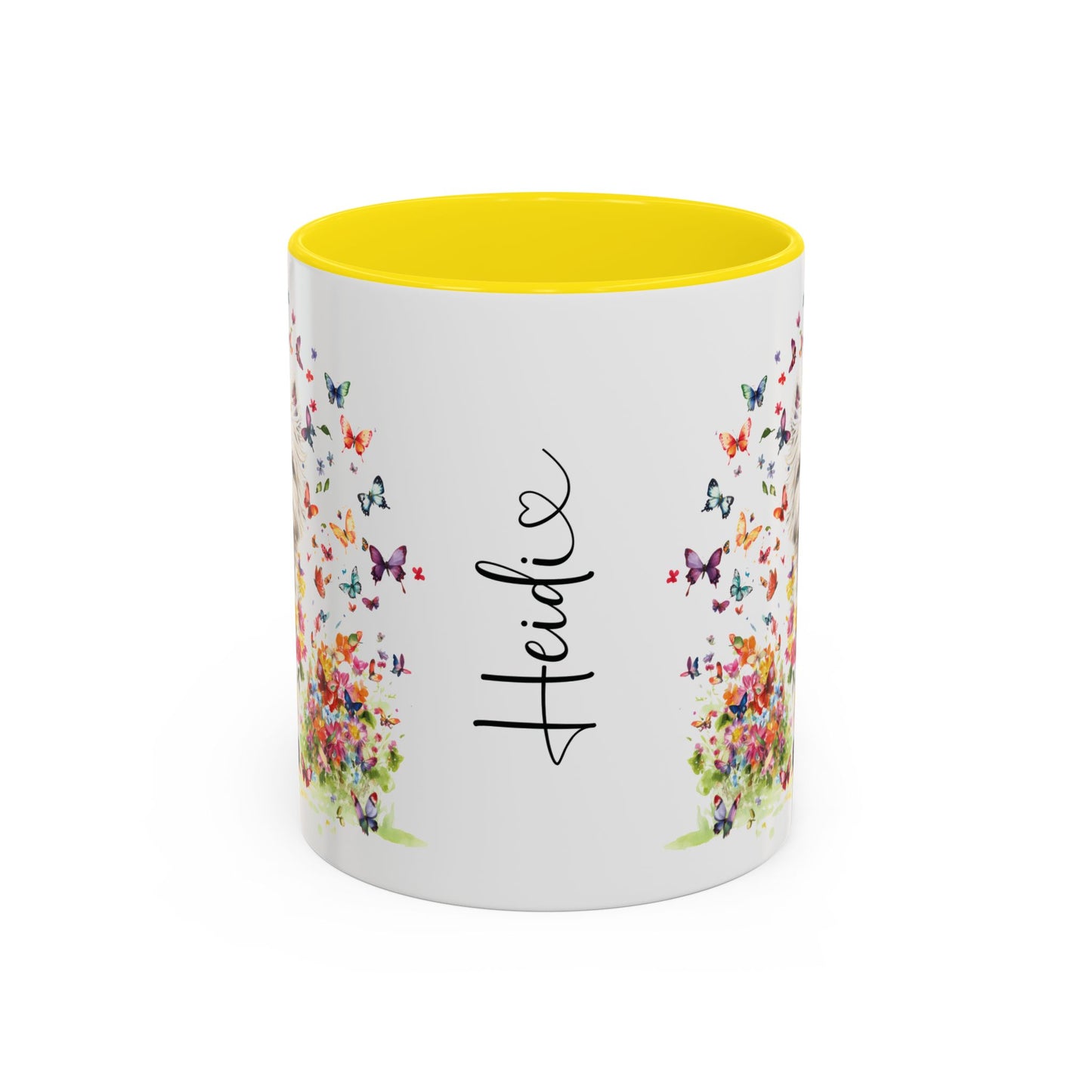 West Highland Terrier #2 Butterfly Personalized Accent Mugs, 11oz