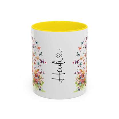 West Highland Terrier #2 Butterfly Personalized Accent Mugs, 11oz