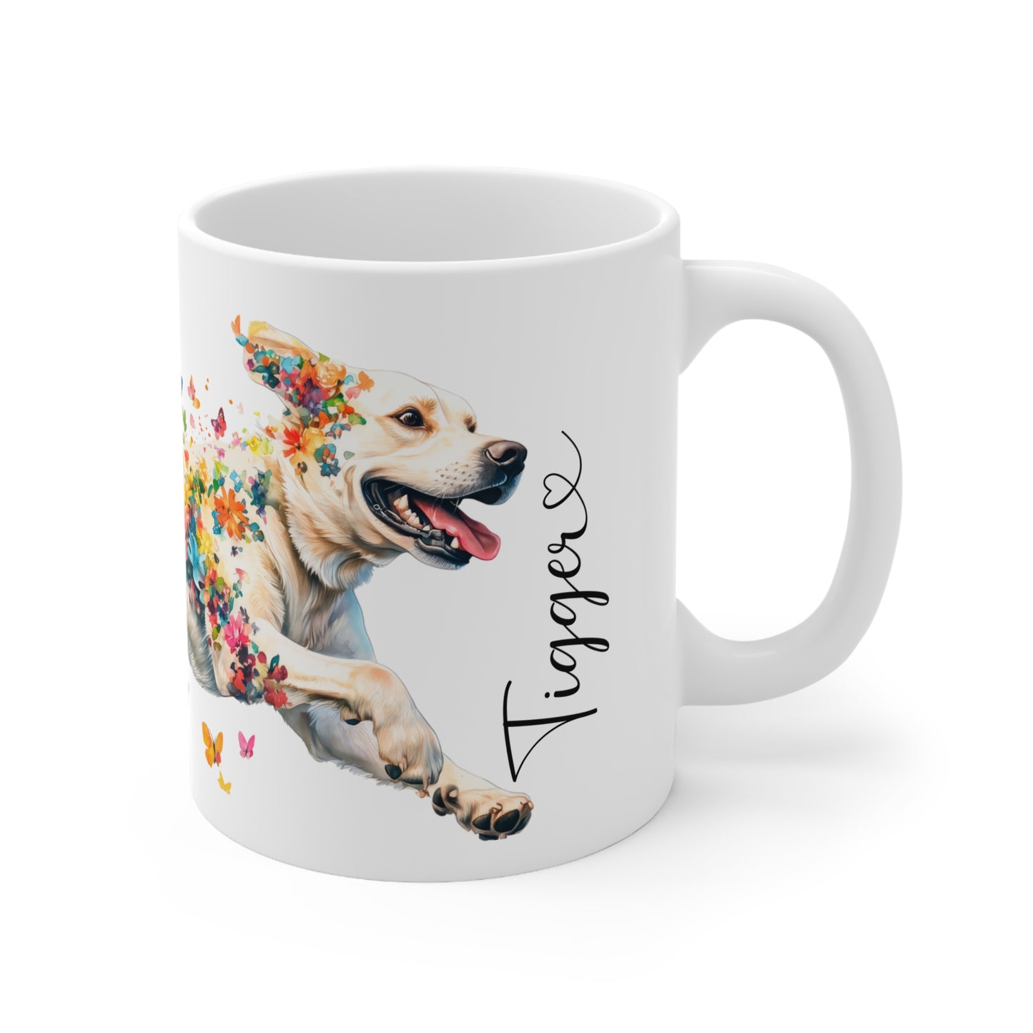 White Labrador Personalized white Mugs, 11oz