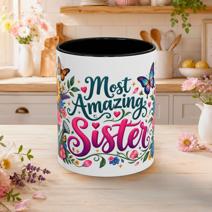Most Amazing Sister, 11oz  accent mug