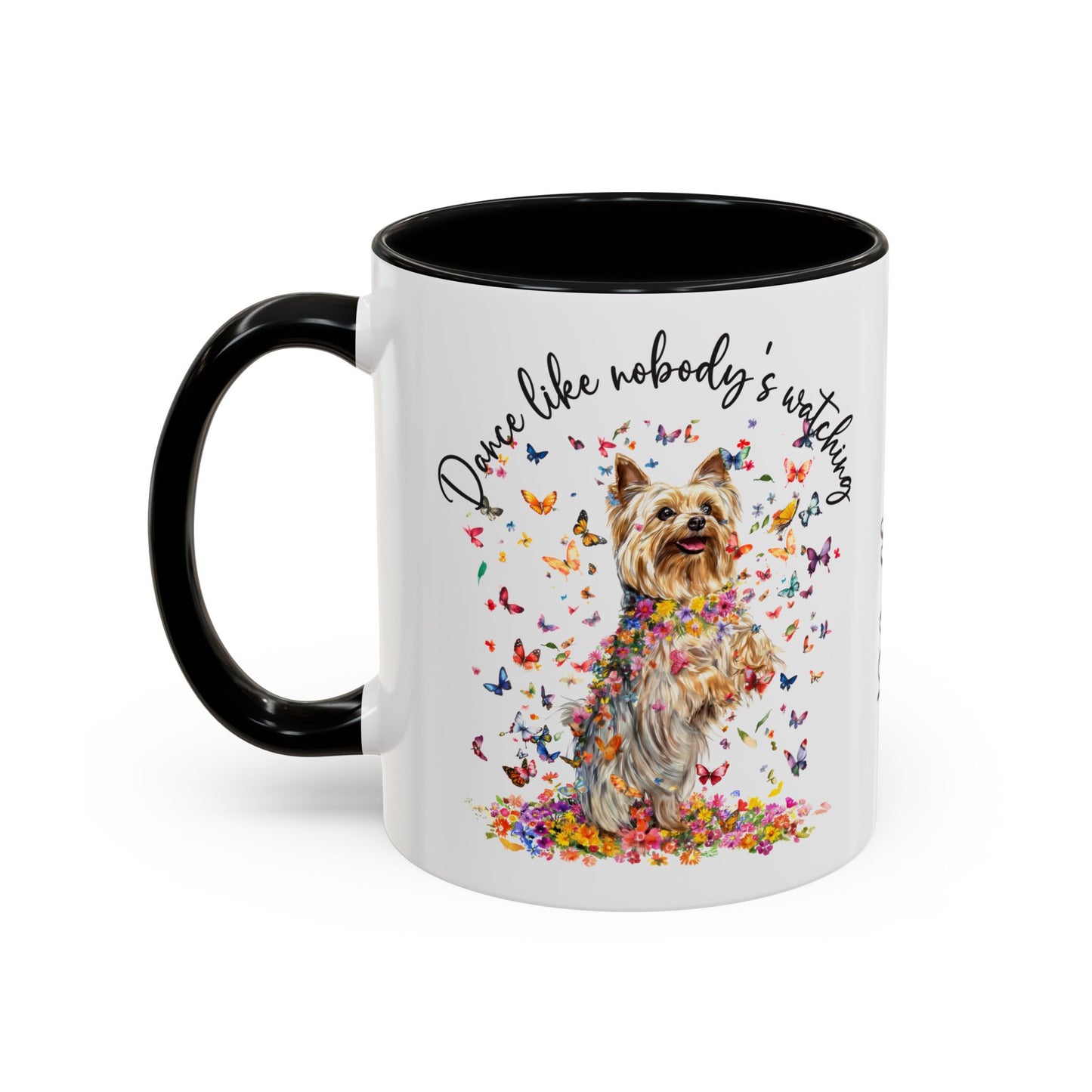 Silky Terrier "Dance like nobody's watching" personalized colourful Mugs, 11oz