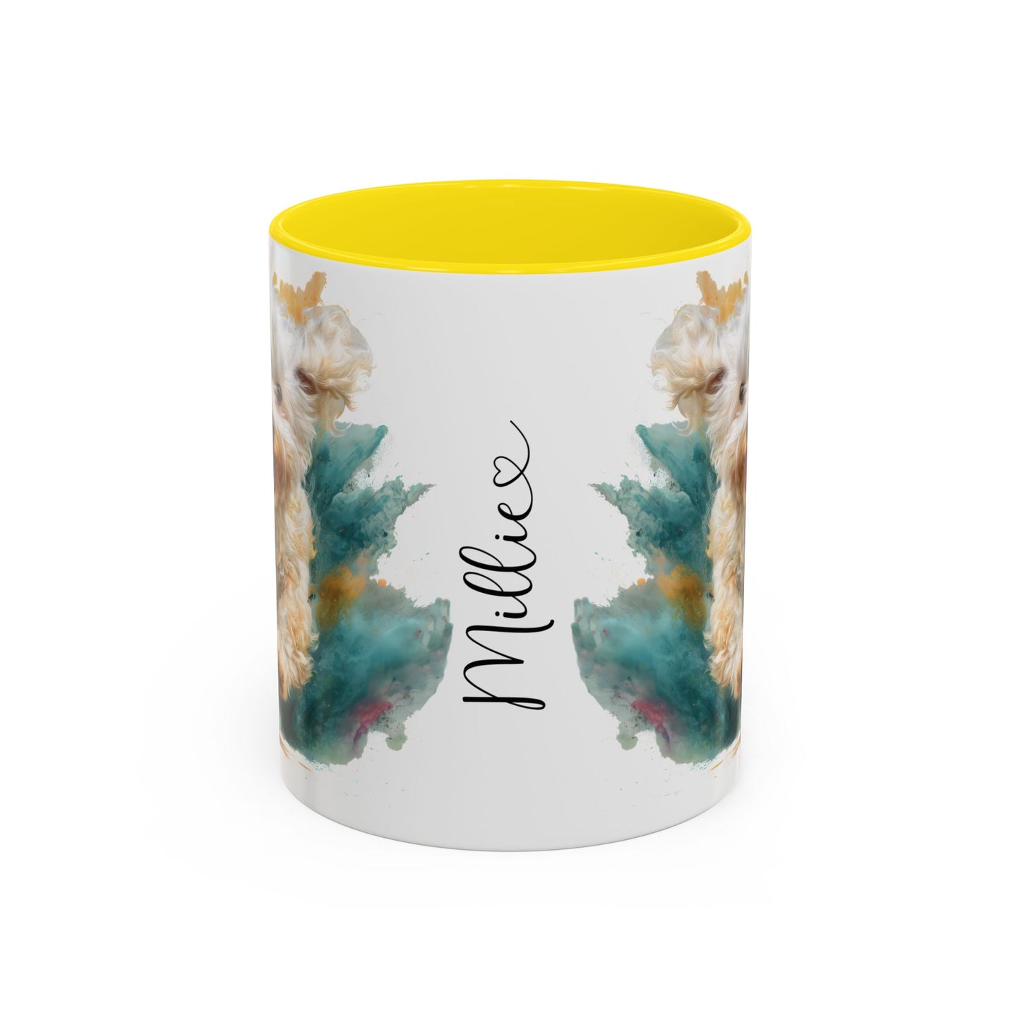 Maltese #2 Paint Colourful Personalised Accent Mugs, 11oz