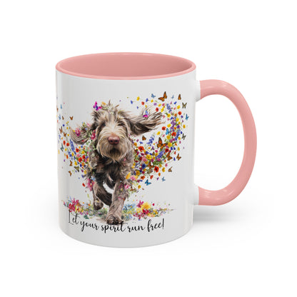 Spinone Italiano #2, Let your spirit run free, personalized colourful Mugs, 11oz
