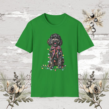 Cockapoo/Cavoodle Fairy Lights Christmas T shirt.