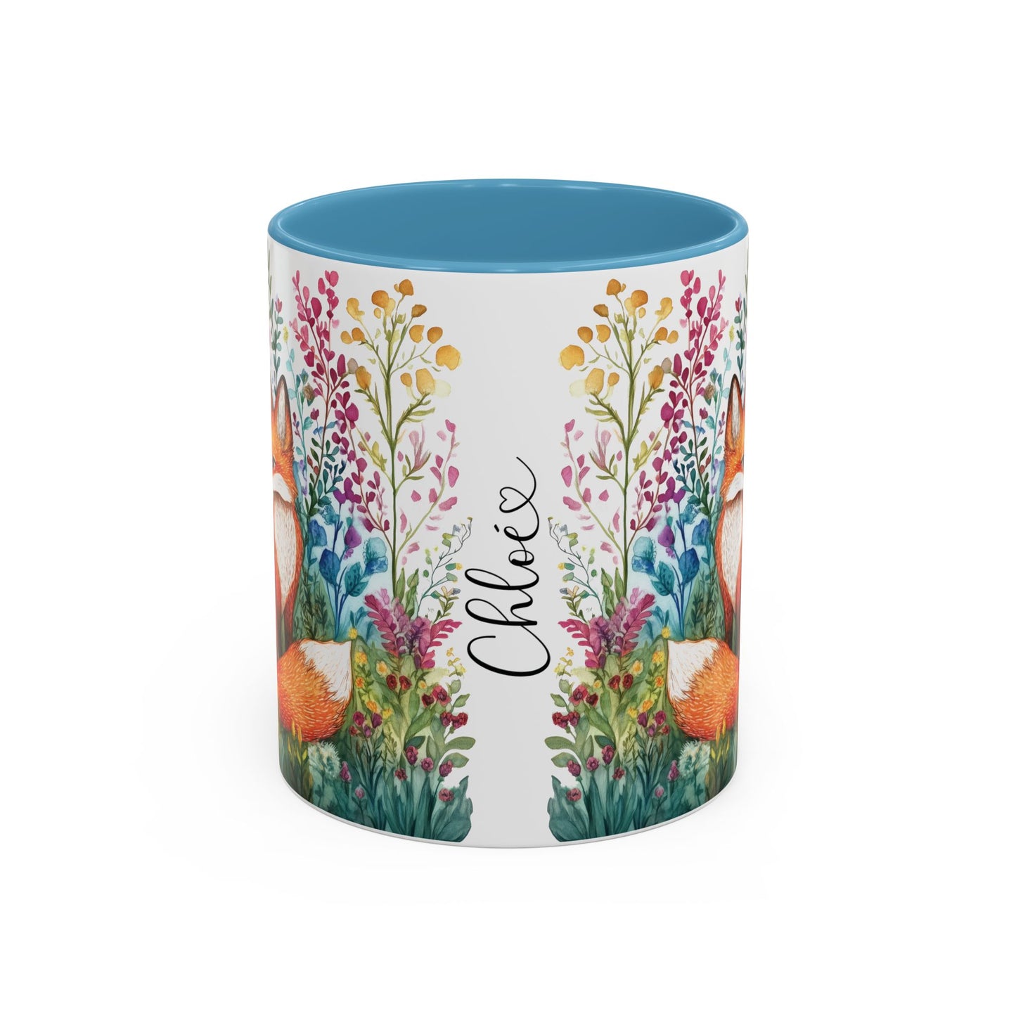 Fox #3 Personalized Accent Mugs, 11oz