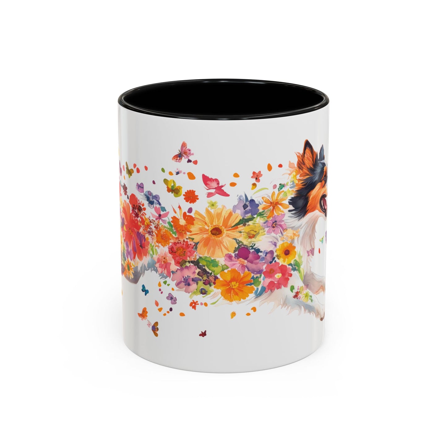 Rough Collie Personalized Accent Mugs, 11oz