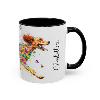 English Setter #1 Personalized Accent Mugs, 11oz