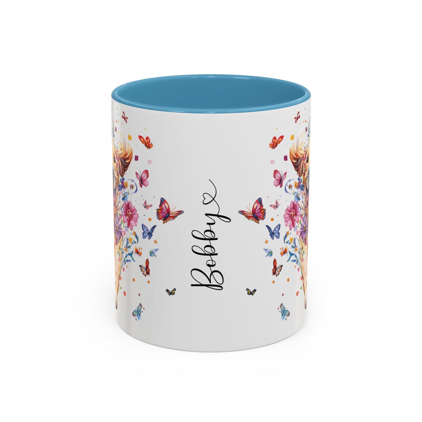 Golden Retriever #3 Personalized Accent Mugs, 11oz