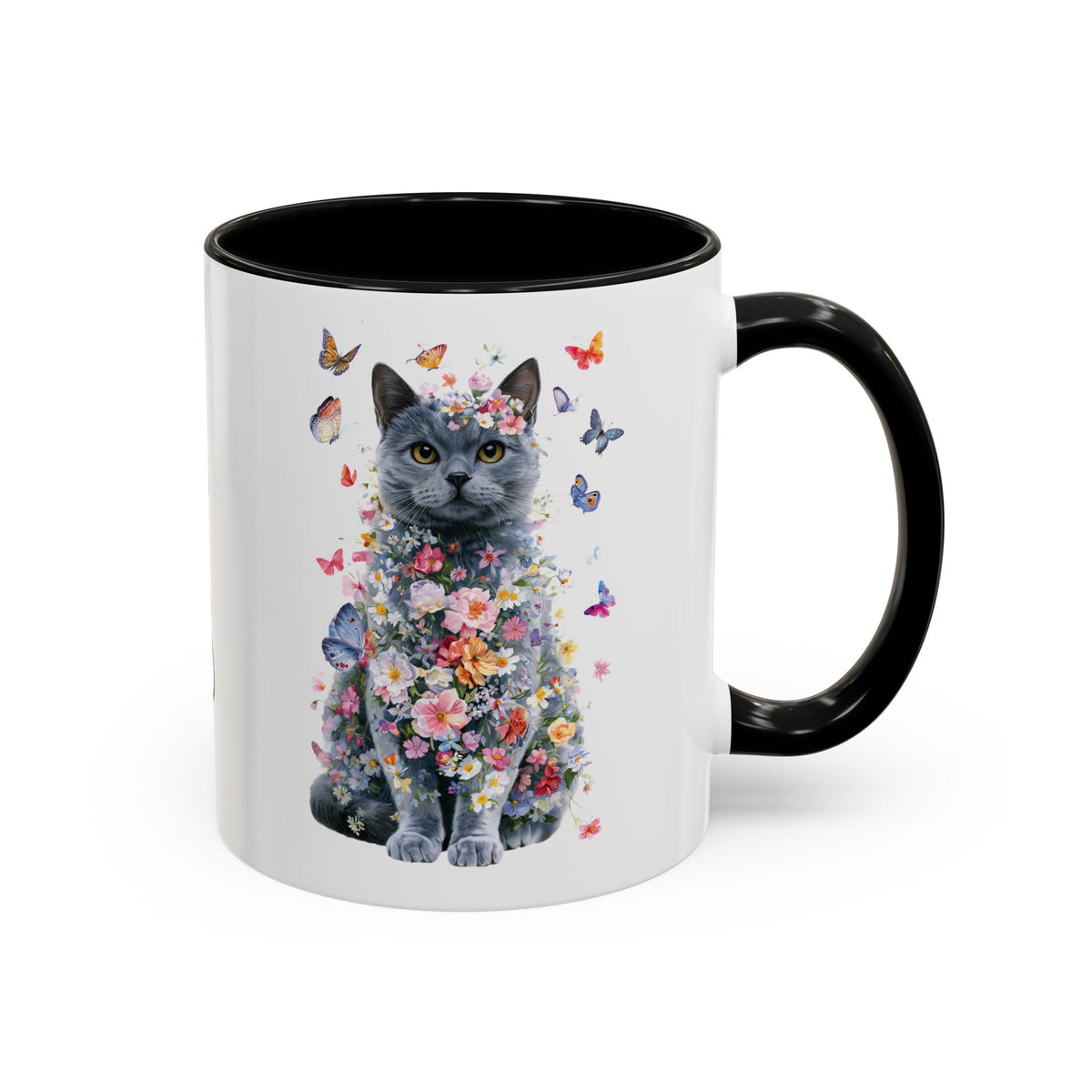British Blue Cat #1 Personalized Accent Mugs, 11oz