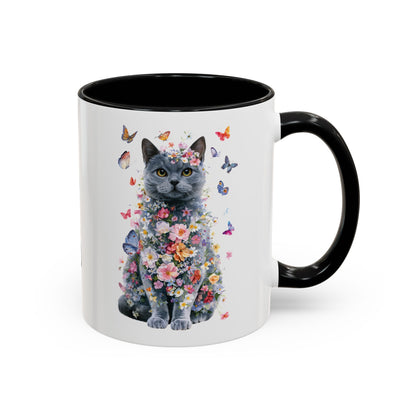 British Blue Cat #1 Personalized Accent Mugs, 11oz
